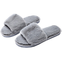 plush anti-slip slippers soft-soled household shoes grey size 40-41