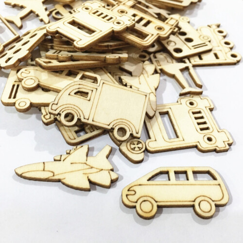 30Pcs Vehicle Pattern Wooden Craft Cutouts For Diy Art Projects 2