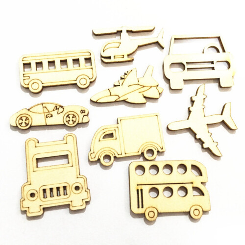 30Pcs Vehicle Pattern Wooden Craft Cutouts For Diy Art Projects 1