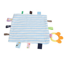 Infant Sensory Security Blanket - Vibrant Colorful Tags & Soft Cotton Comforter