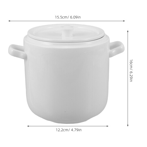 White Keramik Eintopftopf Mit Deckel 950 Ml Für Und Restaurant 1