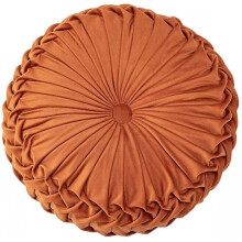 Throw Pillow for Couch Decorative 3D Pumpkin Round Velvet Cushion