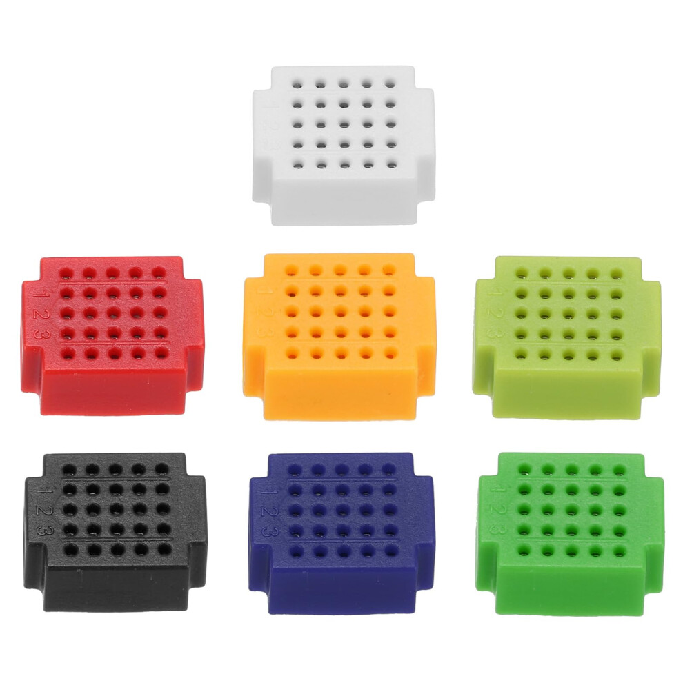 7Pcs Mini Breadboard Zy-25 Solderless 25 Tie Points Small Breadboard Kit Seven-Color Prototyping Pcb Electronics 9084446230161