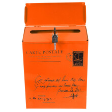 Boîte Aux Lettres Murale Avec Serrure Style Antique Orange