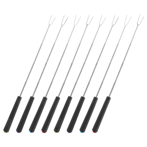 8 Espetos Extensíveis 11,2" Para Marshmallows E Cachorros-quentes