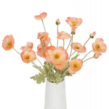 Artificial Flowers Silk Poppy Flowers for Home Decor Bouquet Wedding Party Faux Flower Pack of 5