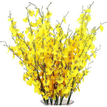 10pcs Artificial Orchids Flowers Silk Fake Orchids Flowers in Bulk Flowers Artificial for Wedding Home Office Deco yellow