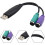 USB To PS/2 Adapter Convertor For Keyboard And Mouse, Chip Switch, USB Bus Power Supported, KVM Scanning 3