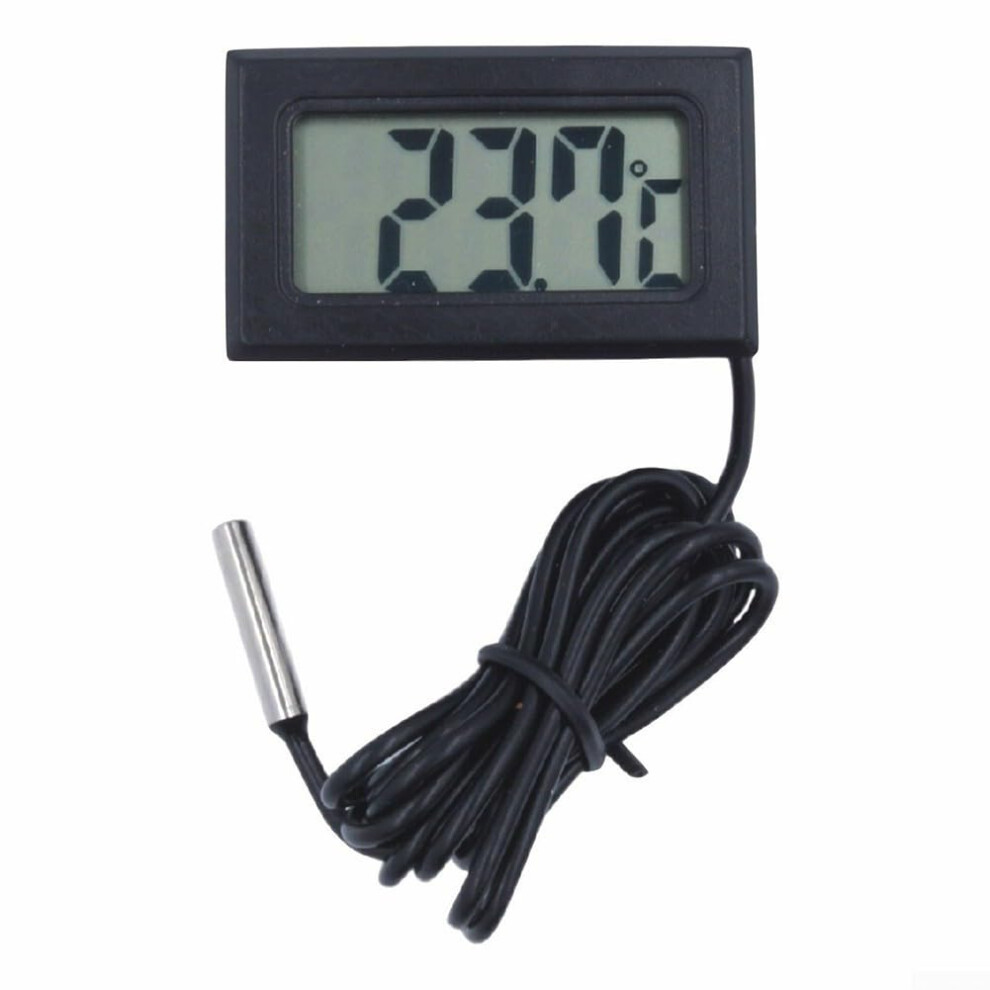 Black Mini Thermometer Temperature Display Digital With Probe And Lcd Monitor 1M-5M Cable For Fridge Freezer Aquarium