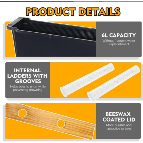 Feeder Beehive Frame Feeder Deep Frame Water Feeder 6L Tank Beekeeping Tools 1
