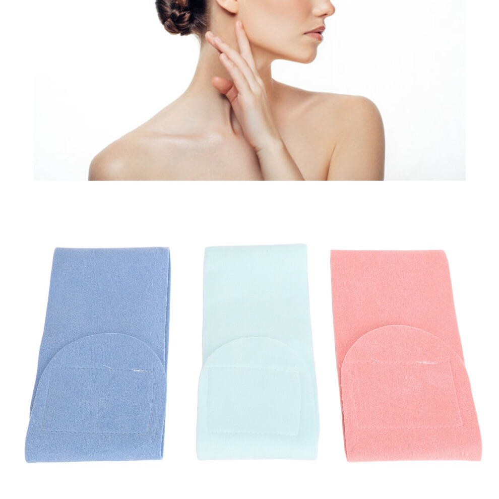 Blue/Pink/Cyan Set Of 3 Soft Gel Neck Patches For Wrinkle Care - Washable