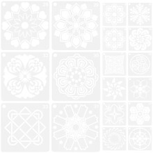 36Pcs Mandala Painting Stencils White Plastic for Wall Floor Craft Use