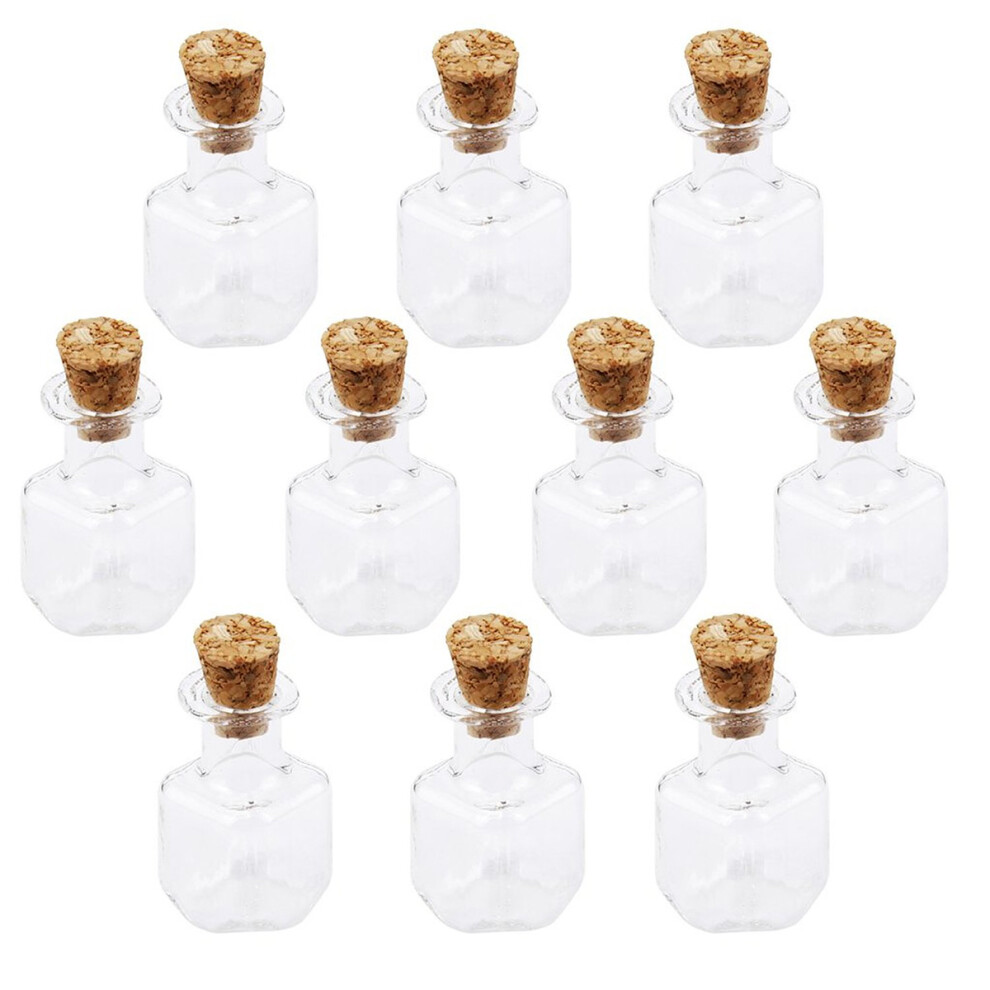 10Pcs Cubic Mini Glass Bottles With Cork Stopper For Wish Notes-image-OPC-PKVZZJB-NEW