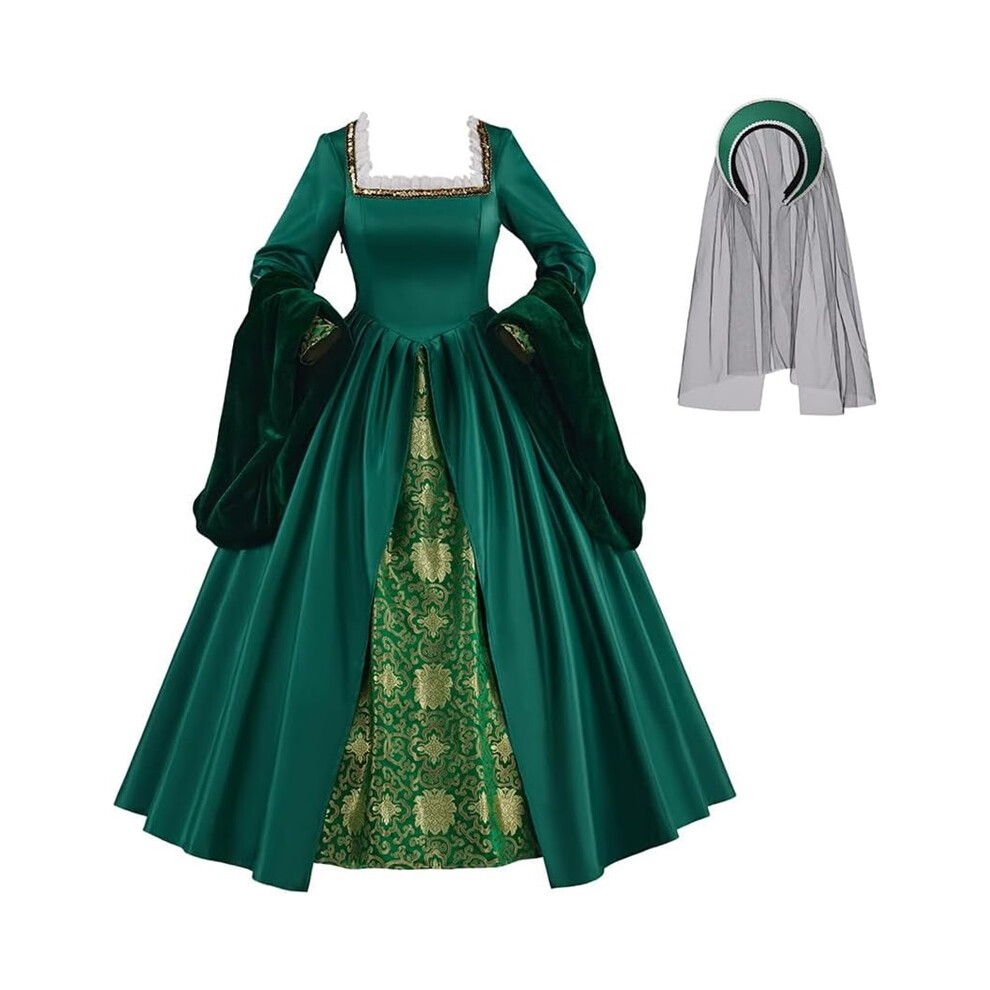 (, Xs) Anne Boleyn Dress Tudor Queen Dress Renaissance Dress Elizabethan Ball Gown Green