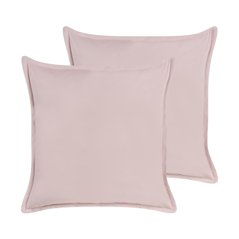 Set of 2 Decorative Cushions EUSTOMA Velvet 60 x 60 cm Pink Solid