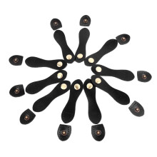 10 Stück Echtes Leder Druckknopf-Schnappverschluss für Handwerksbeutel Schwarz