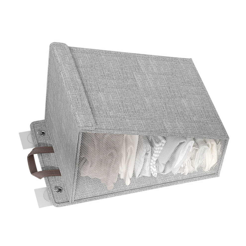 Foldable M Size Grey Wall Hanging Laundry Basket for Easy Organization-image-OPC-PKW27MY-NEW