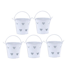 5Pcs Iron Barrel Mini Hollow Storage Bucket For Gardening And Snacks