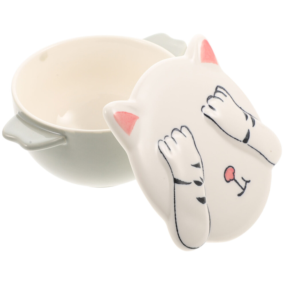 Double Handle Ceramic Porridge Bowl For Kids Breakfast And Soup-image-OPC-PKW2C2B-NEW