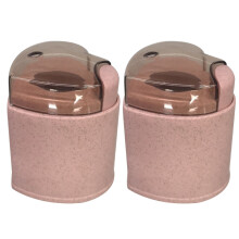 2Pcs Heart Shaped Toothpick Holder For Home Restaurant Pink