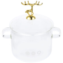 High Borosilicate Glass Stockpot With Elk Lid And Double Ear