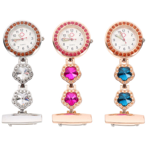 3 Pcs Nurse Pocket Watch for Elderly Convenient Modern Random Color