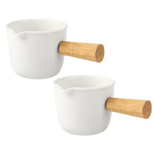 2 Sztuki Mini Czajniczek Na Śmietankę I , Ceramiczny Biały