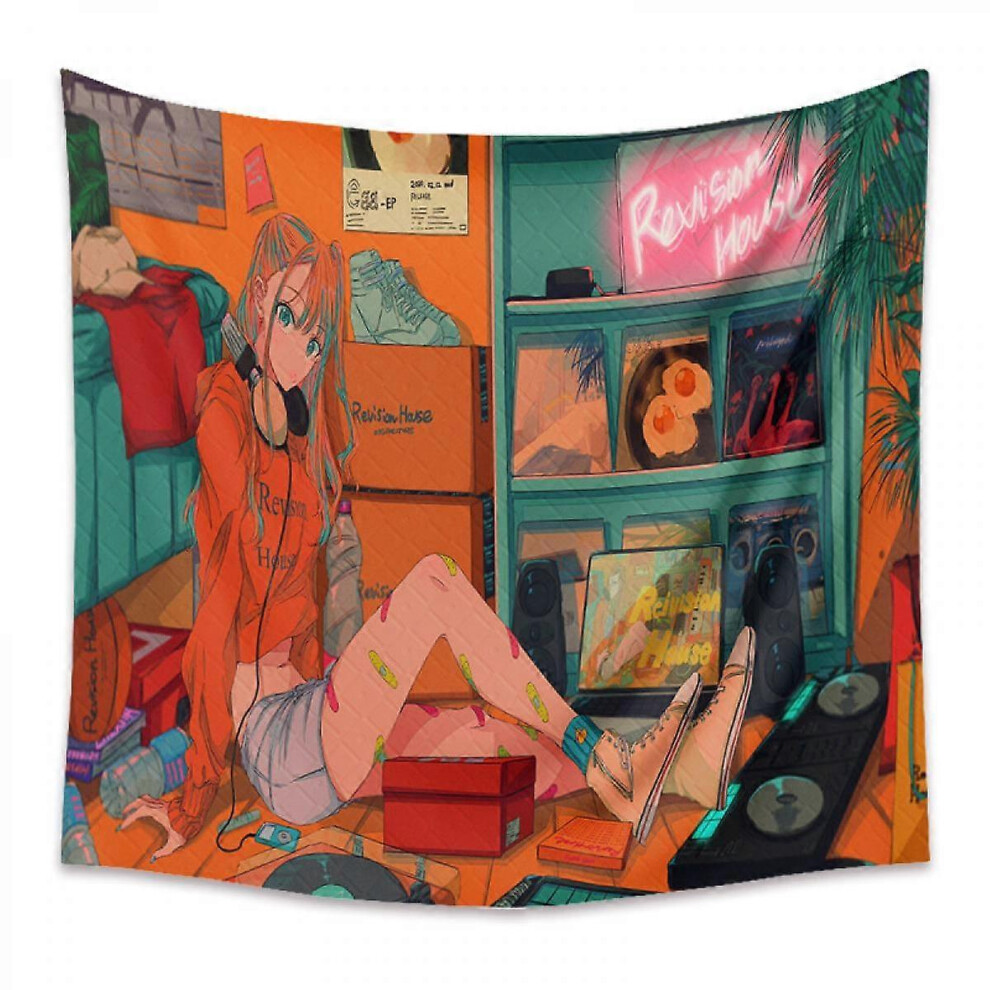 Kikidex (As Show, One Size) Wekity Anime Tapestry Aesthetic Art Home Background Fabric Decor Gift Boho Tapestry For Living Room Bedroom Decor (614-7, 51 X 59 Light