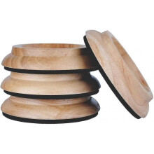 Set Of 4 Hardwood Cups - Protective Pads for Furniture Legs Oak.