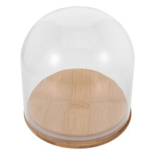 Cloche Szybową Kopuła Z Bambusowym Stojakiem Na Kwiaty