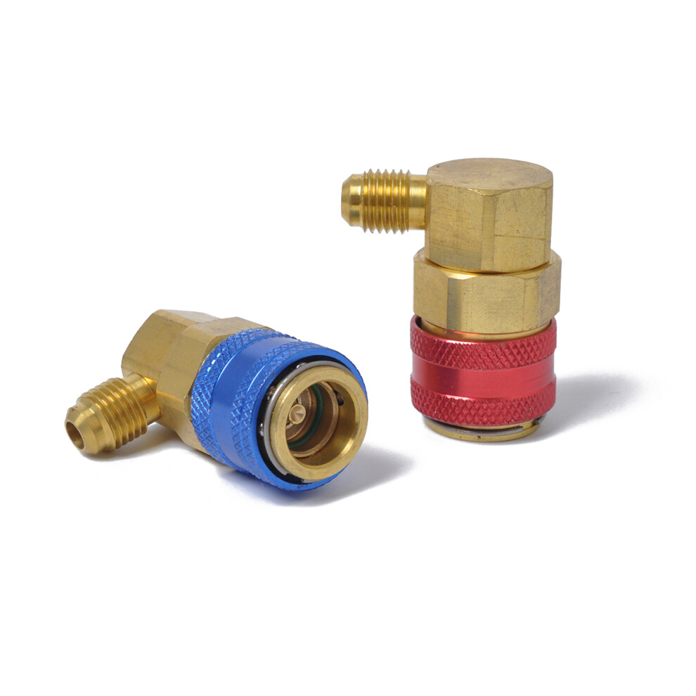 1 Pair R134a Quick Connector Adapter For Auto Hvac Air Conditioning Red/Blue 3344079491725