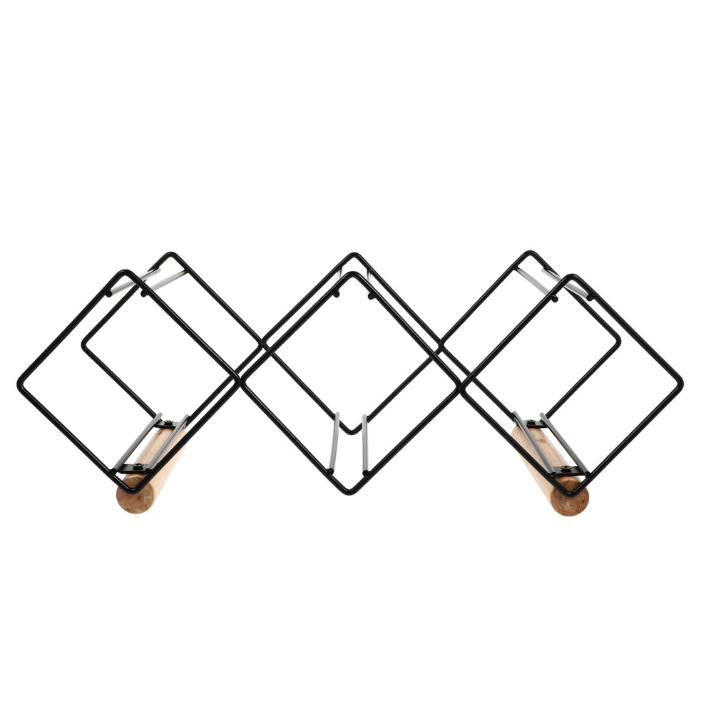 1Pc Wrought Iron Wine Rack Holder Home Shelf Black-image-OPC-PKW2NB6-NEW