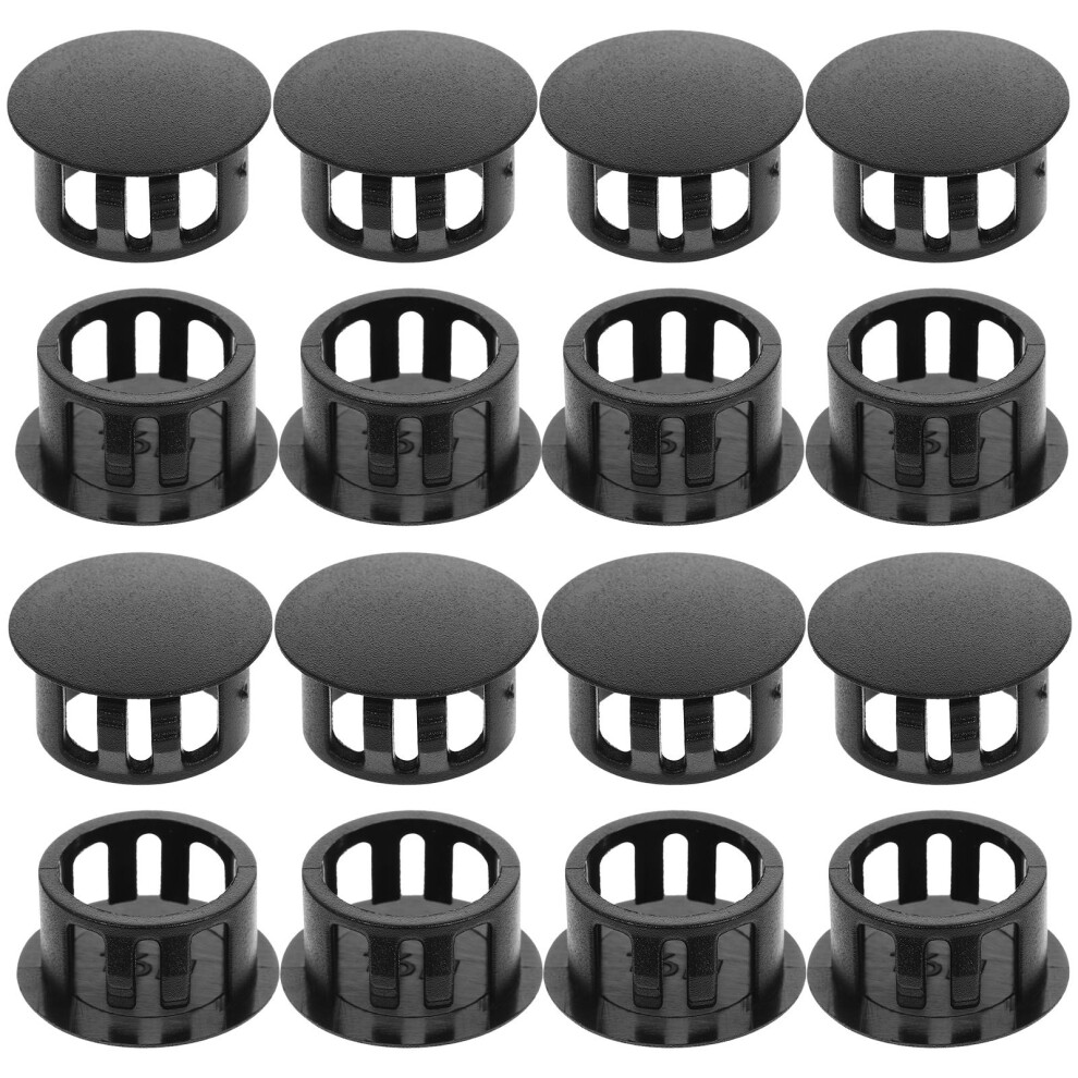 100Pcs Black Plastic Hole Plugs For Cabinet Furniture Panel Diy Use 3344079486905