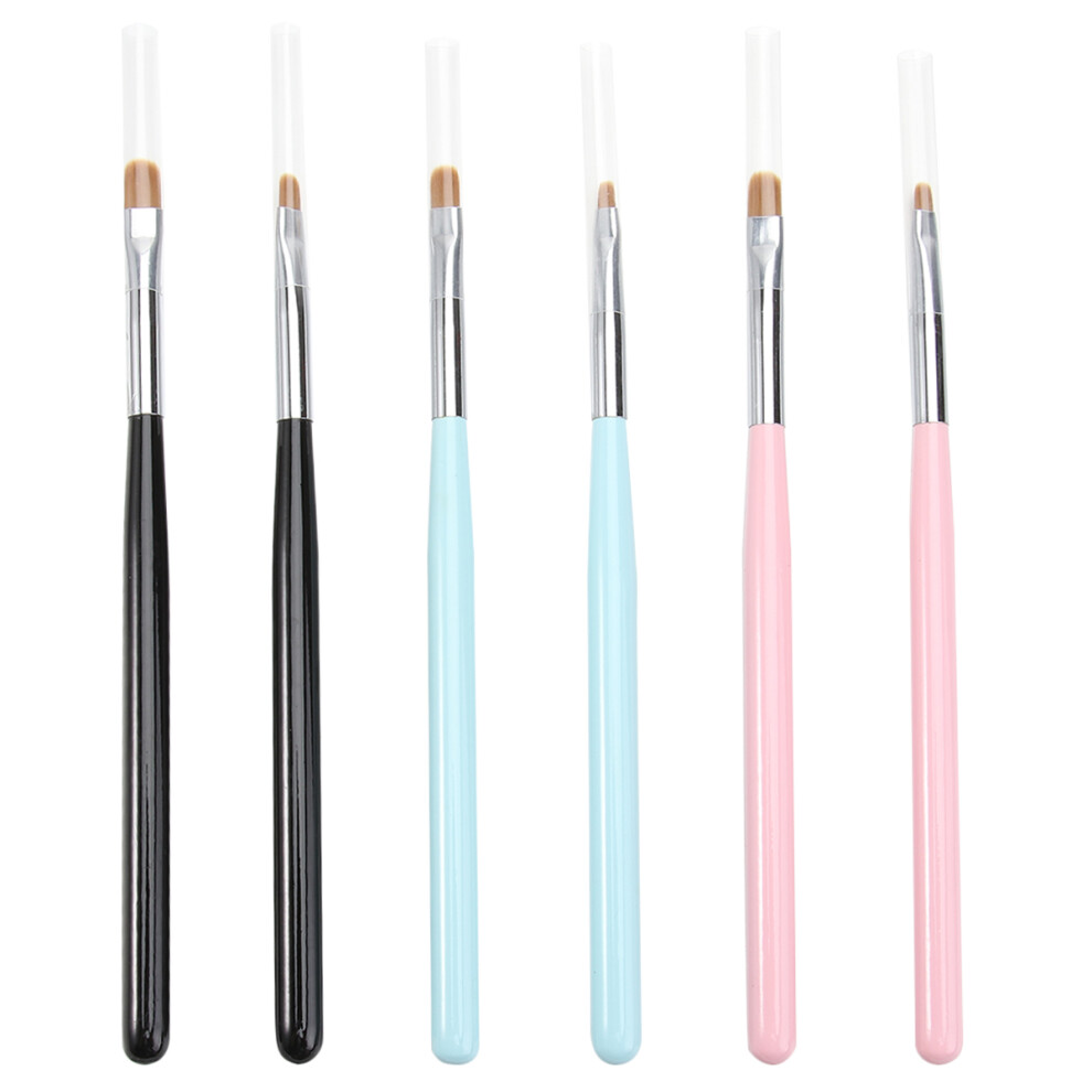 Aboofan 6 Pcs Nylon Nail Art Brush Set For Manicure And Diamond Application