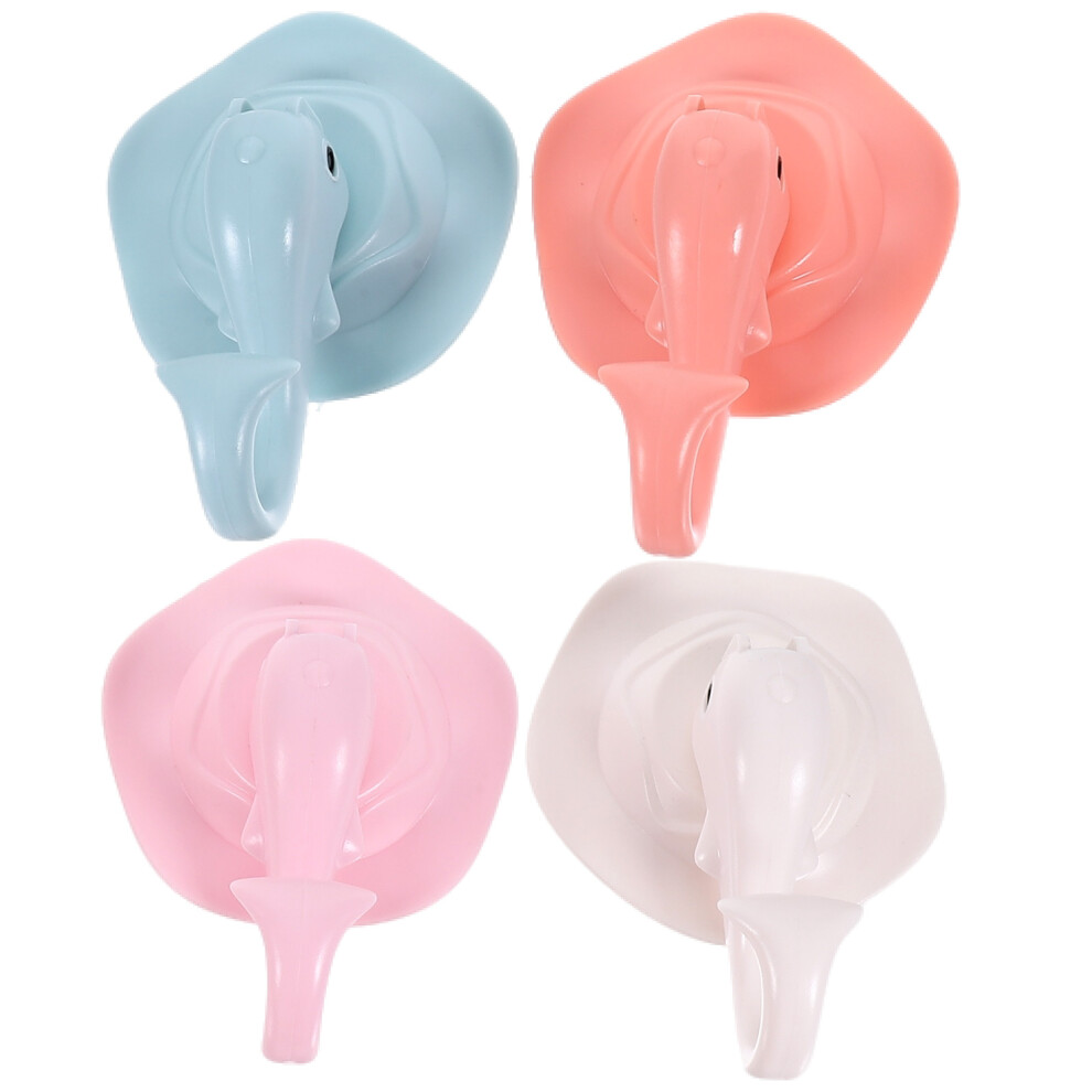 4Pcs Pc Suction Cup Hooks Assorted Colors Strong Reusable Wall Hangers 3344079486325