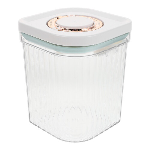 Press Type Plastic Container 1200 Ml Airtight Square Jar
