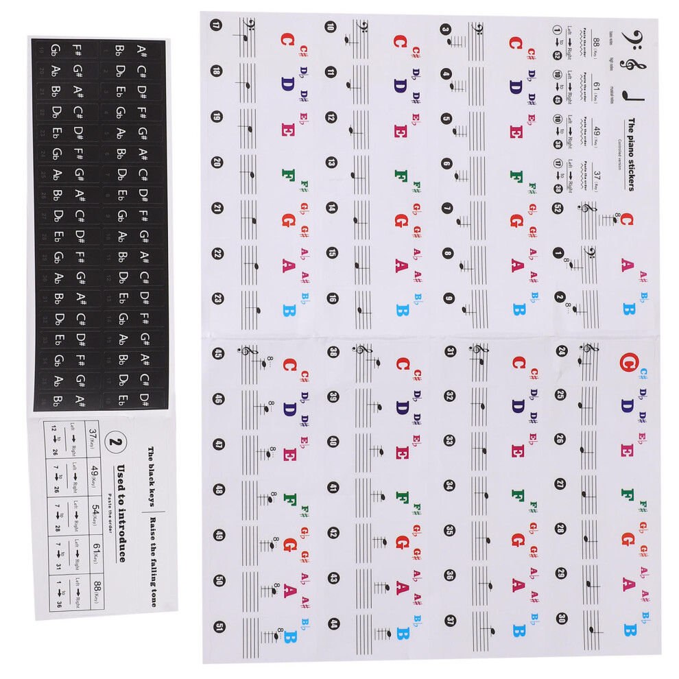 1 Sheet Paper Piano Keyboard Stickers Perfect For Kids Learning Piano