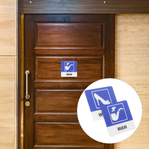2Pcs Bathroom Restroom Door Identification Sign 1