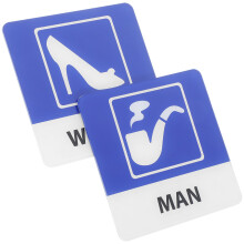 2Pcs Bathroom Restroom Door Identification Sign