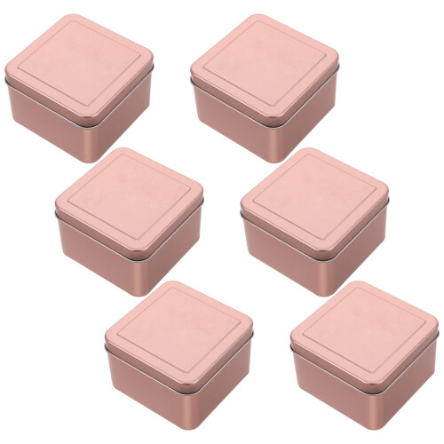 6Pcs Tinplate Storage Containers With Lids For Tea Candy Cookies