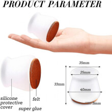 With Felt Round And Square Silicone Chair Leg Pads "chair Leg Caps for Silent Furniture Movements