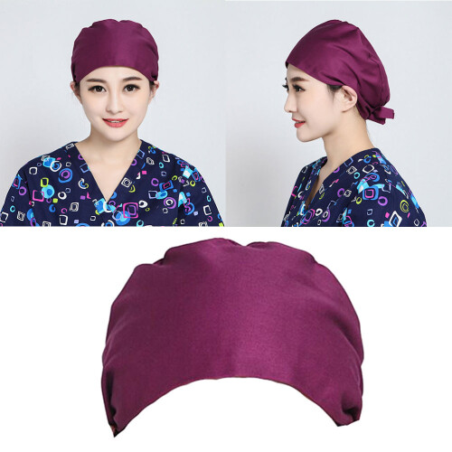 Adjustable Cotton Work Hat Head Protector For Women Men Purple 2