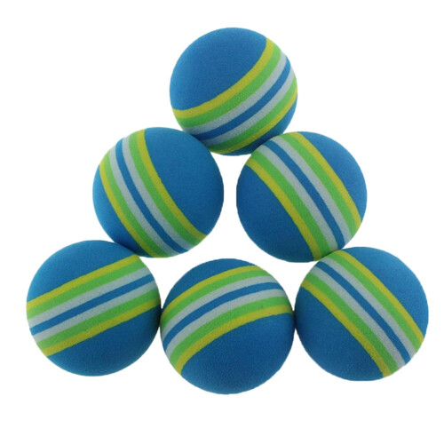 12Pcs 42Mm Rainbow Eva Practice Ball For Indoor Training Blue