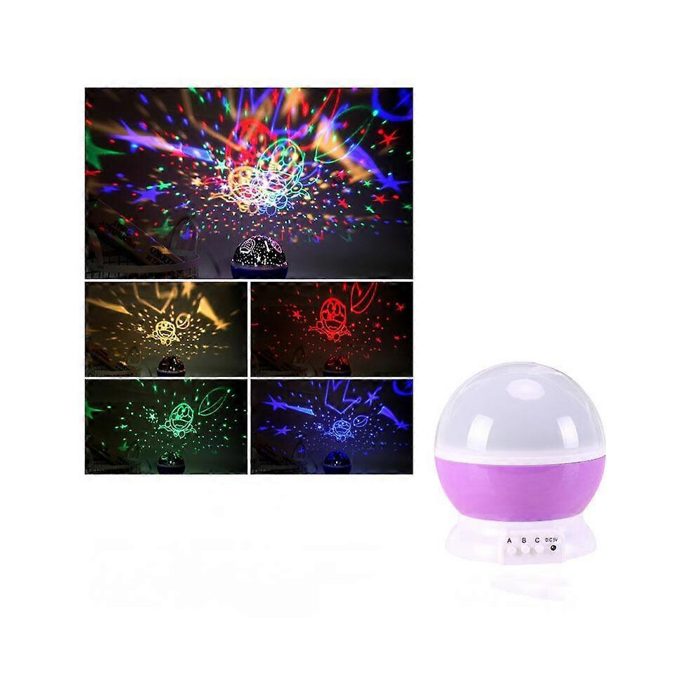 Kikidex (As Show, One Size) Projector Night Lights For Kids 360 Degree Rotating Doraemon Nightlight For Baby Girls Boys For Bedroom Party And Birthday Toys G Purple