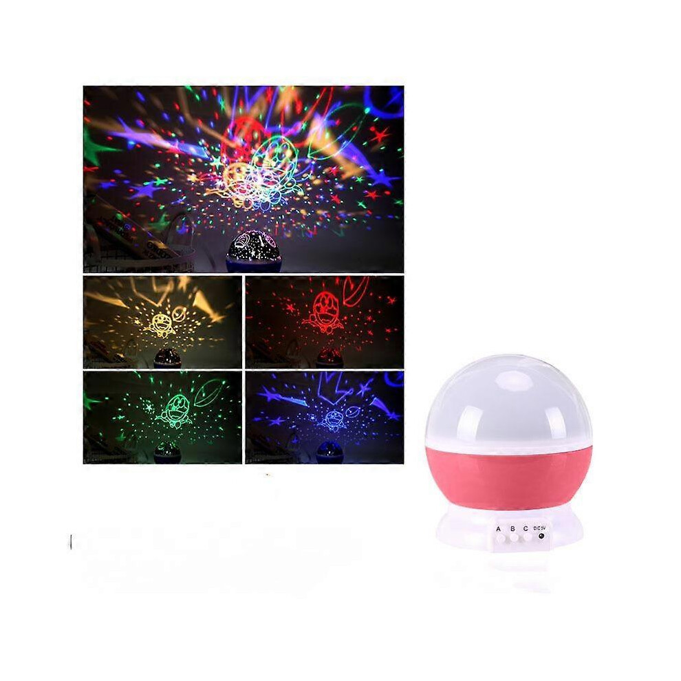 Kikidex (As Show, One Size) Projector Night Lights For Kids 360 Degree Rotating Doraemon Nightlight For Baby Girls Boys For Bedroom Party And Birthday Toys G Pink