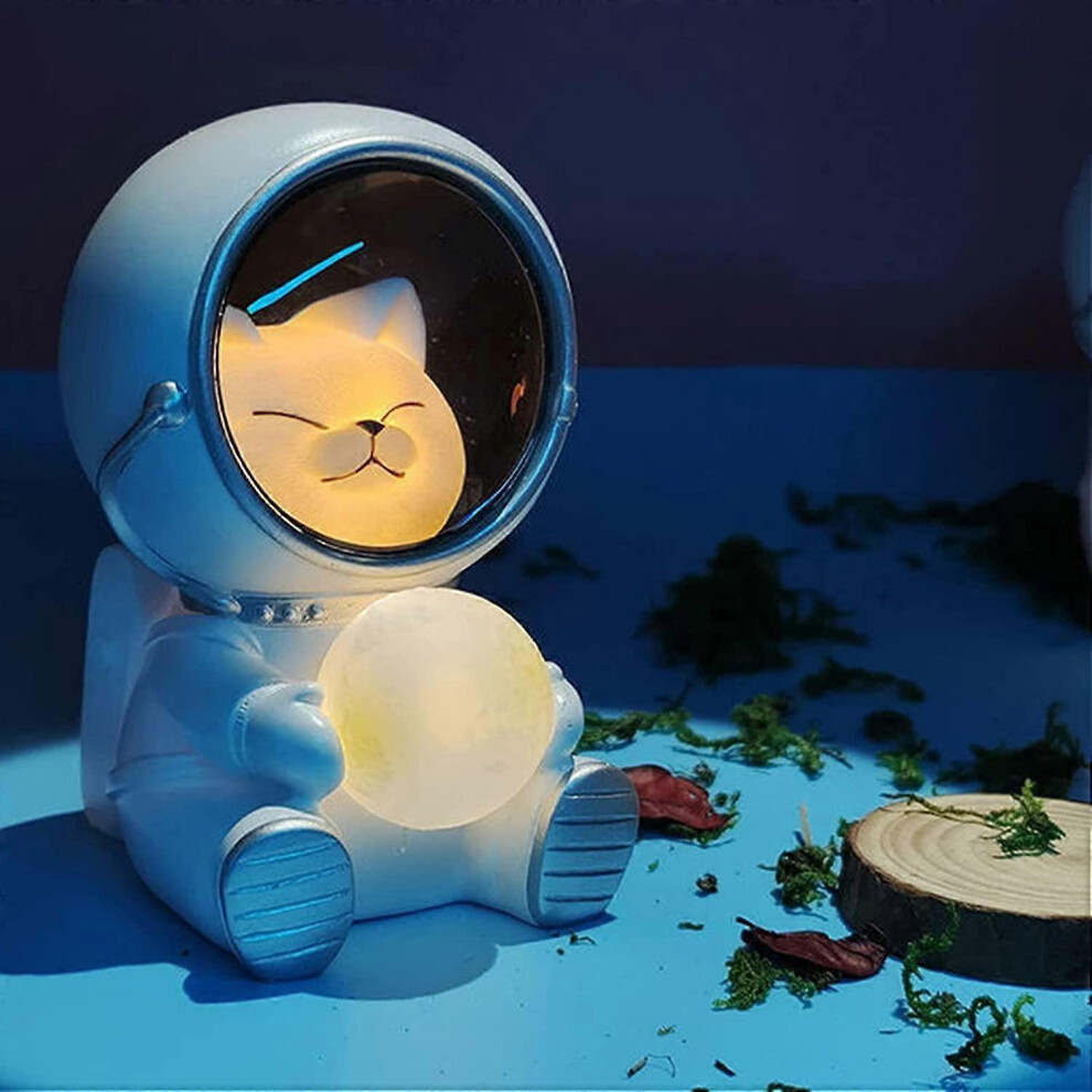 Kikidex (As Show, One Size) Justup Astronaut Animal Night Cute Spaceman Led Creative Usb Pet Astronaut Lamp Pet Moon Spaceman Table Lamp Decoratio Light