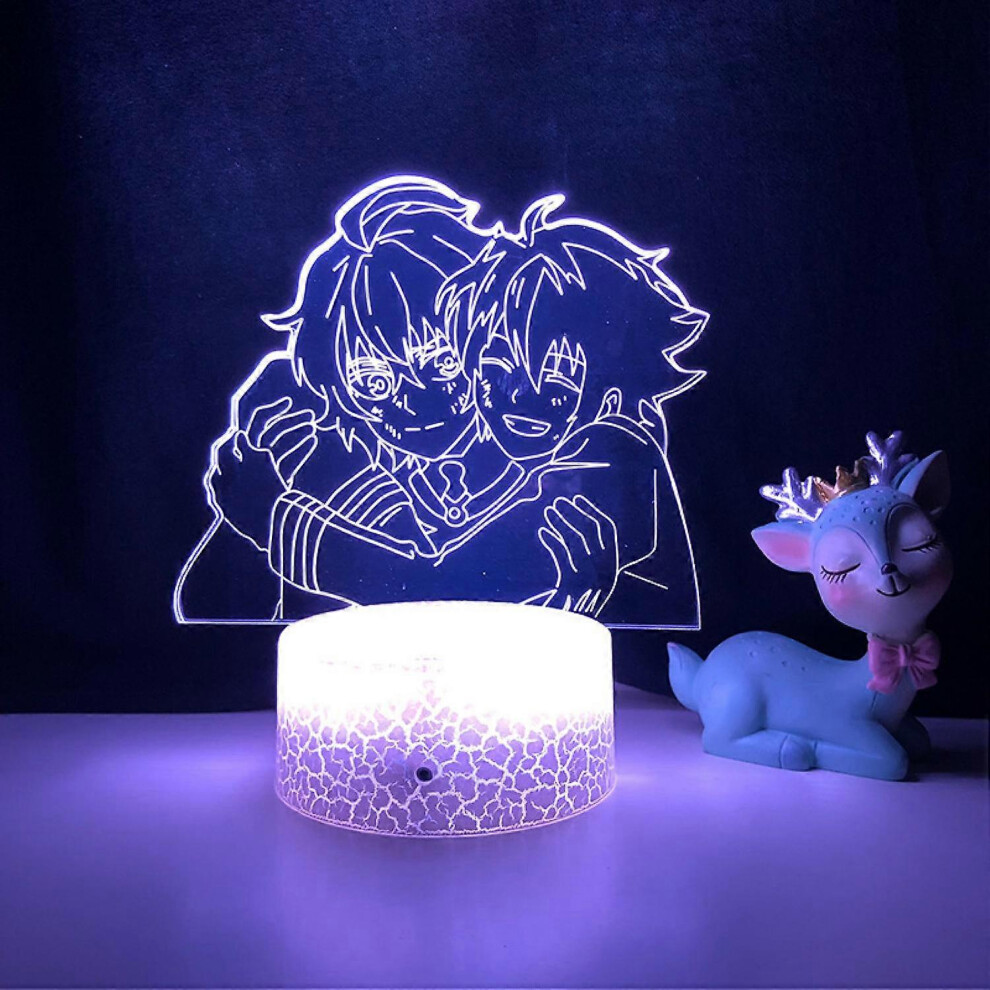 Kikidex (As Show, One Size) Justup 3D Led Illusion Lamp Anime Seraph Of The End Night Remote Control Children's Bedroom Decorative Lamp - Crack Light