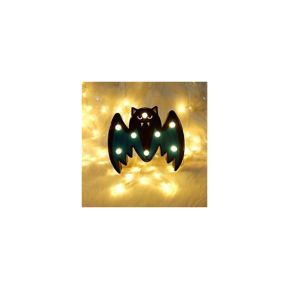 Kikidex (As Show, One Size) Halloween Painted Shape Pumpkin Ghost Skull Spider Bat Decorative Light Shooting Props Net Night Light (Painted Bat 1) Red
