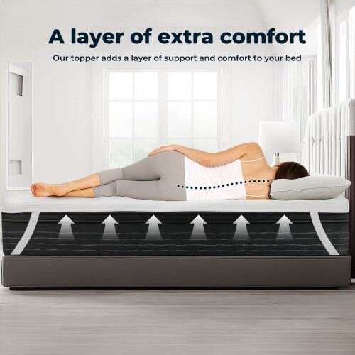 (190cm x 90cm / Single) Lavio Thick Mattress Topper Single Double King 2