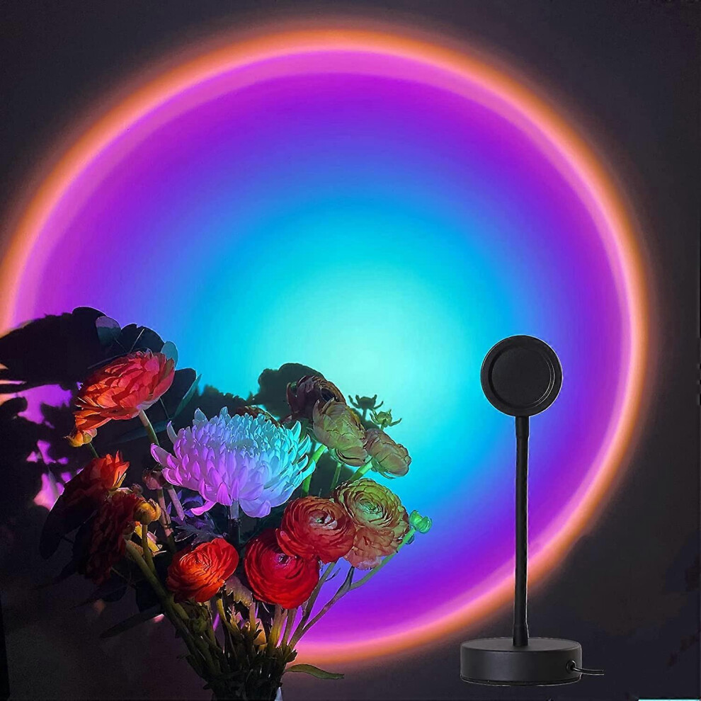 Kikidex (As Show, One Size) Sunset Lamp Projector Rainbow Projection Lamp Romantic Led Sunset Projection For Party Photo Vlog Background Bedroom (Rainbo Light